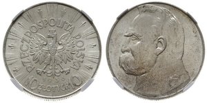 10 Zloty Zweite Polnische Republik (1918 - 1939) Silber Józef Piłsudski