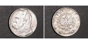 10 Zloty Zweite Polnische Republik (1918 - 1939) Silber Józef Piłsudski