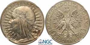 10 Zloty Zweite Polnische Republik (1918 - 1939) Silber Hedwig von Anjou