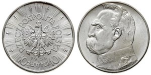 10 Zloty Zweite Polnische Republik (1918 - 1939) Silber Józef Piłsudski