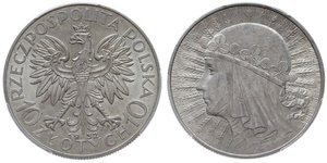 10 Zloty Zweite Polnische Republik (1918 - 1939) Silber Hedwig von Anjou