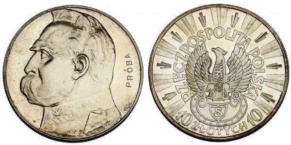10 Zloty Zweite Polnische Republik (1918 - 1939) Silber Józef Piłsudski