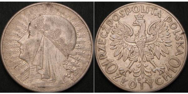 10 Zloty Zweite Polnische Republik (1918 - 1939) Silber Hedwig von Anjou