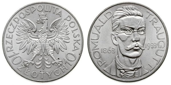10 Zloty Zweite Polnische Republik (1918 - 1939) Silber Romuald Traugutt