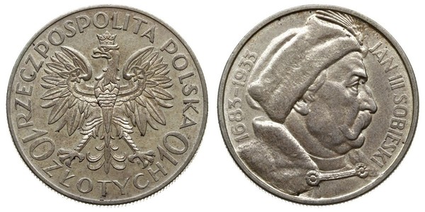 10 Zloty Poland / Second Polish Republic (1918 - 1939) Silver John III Sobieski (1629-1696)