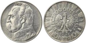 10 Zloty Second Polish Republic (1918 - 1939) Silver Józef Piłsudski