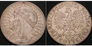 10 Zloty Second Polish Republic (1918 - 1939) Silver Jadwiga of Poland
