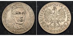 10 Zloty Second Polish Republic (1918 - 1939) Silver Romuald Traugutt