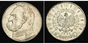 10 Zloty Second Polish Republic (1918 - 1939) Silver Józef Piłsudski