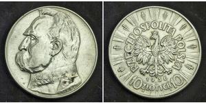 10 Zloty Second Polish Republic (1918 - 1939) Silver Józef Piłsudski