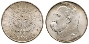 10 Zloty Second Polish Republic (1918 - 1939) Silver Józef Piłsudski