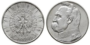 10 Zloty Second Polish Republic (1918 - 1939) Silver Józef Piłsudski