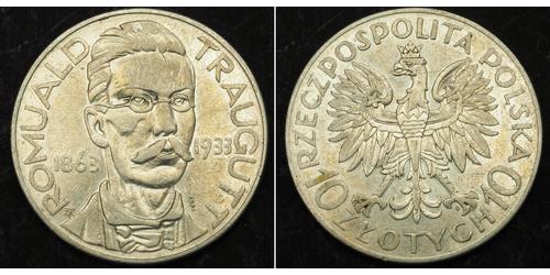 10 Zloty Second Polish Republic (1918 - 1939) Silver Romuald Traugutt