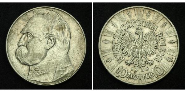 10 Zloty Second Polish Republic (1918 - 1939) Silver Józef Piłsudski