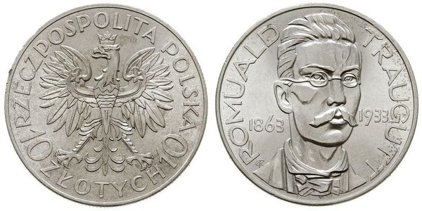 10 Zloty Second Polish Republic (1918 - 1939) Silver Romuald Traugutt