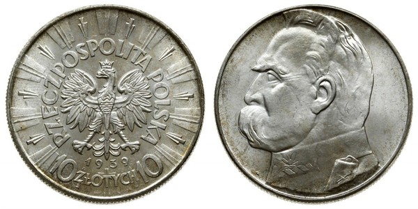 10 Zloty Second Polish Republic (1918 - 1939) Silver Józef Piłsudski