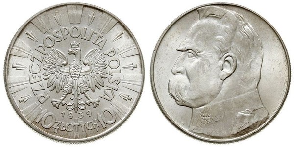 10 Zloty Second Polish Republic (1918 - 1939) Silver Józef Piłsudski