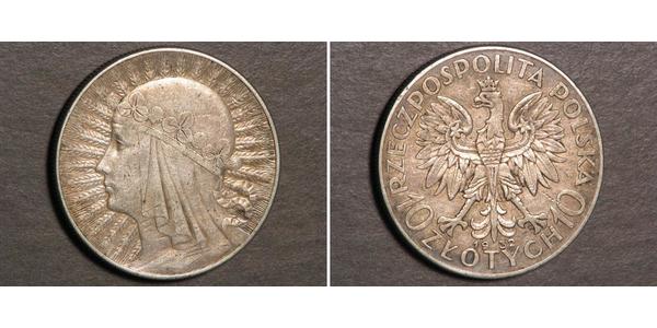 10 Zloty Second Polish Republic (1918 - 1939) Silver Jadwiga of Poland