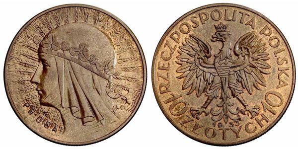 10 Zloty Second Polish Republic (1918 - 1939) Silver Jadwiga of Poland