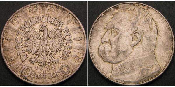 10 Zloty Second Polish Republic (1918 - 1939) Silver Józef Piłsudski