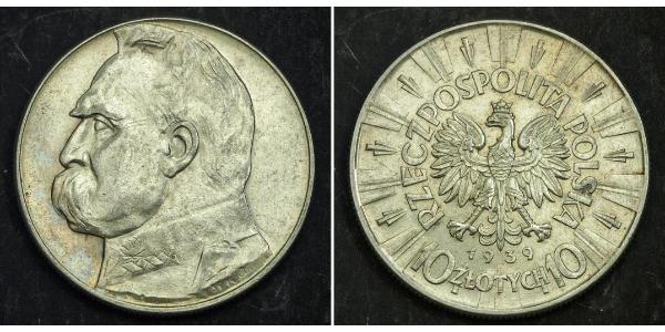 10 Zloty Second Polish Republic (1918 - 1939) Silver Józef Piłsudski