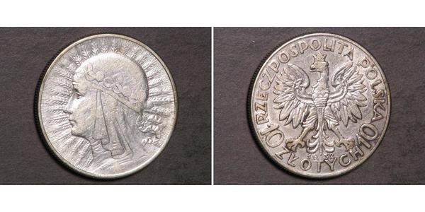 10 Zloty Second Polish Republic (1918 - 1939) Silver Jadwiga of Poland