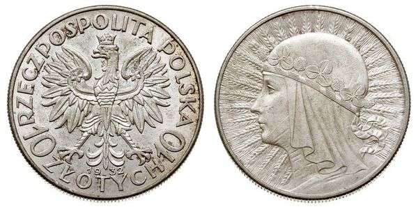 10 Zloty Second Polish Republic (1918 - 1939) Silver Jadwiga of Poland