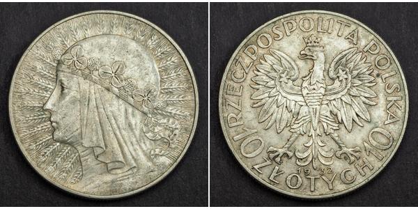 10 Zloty Second Polish Republic (1918 - 1939) Silver Jadwiga of Poland