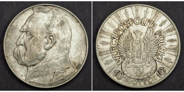 10 Zloty Second Polish Republic (1918 - 1939) Silver Józef Piłsudski