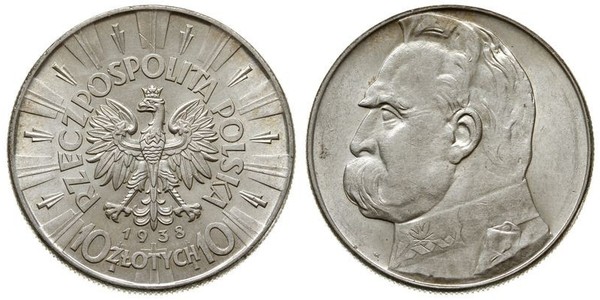 10 Zloty Second Polish Republic (1918 - 1939) Silver Józef Piłsudski