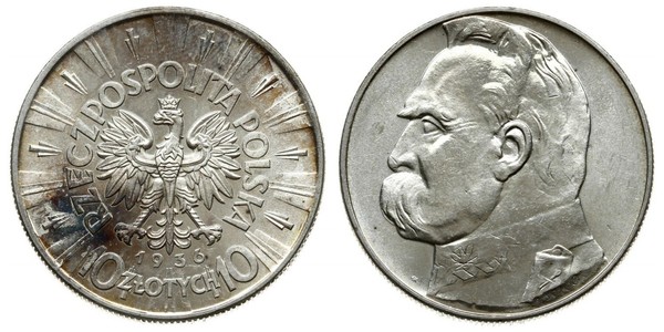 10 Zloty Second Polish Republic (1918 - 1939) Silver Józef Piłsudski