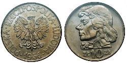 10 Zloty República Popular de Polonia (1952-1990)  