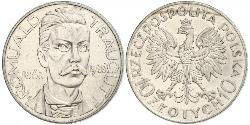 10 Zloty Seconda Repubblica Polacca (1918 - 1939)  Romuald Traugutt