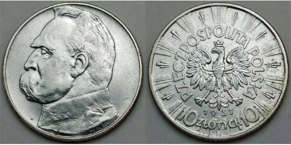 10 Zloty Segunda República Polaca (1918 - 1939)  