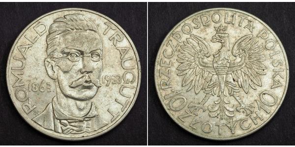 10 Zloty 波兰第二共和国 (1918 - 1939)  Romuald Traugutt