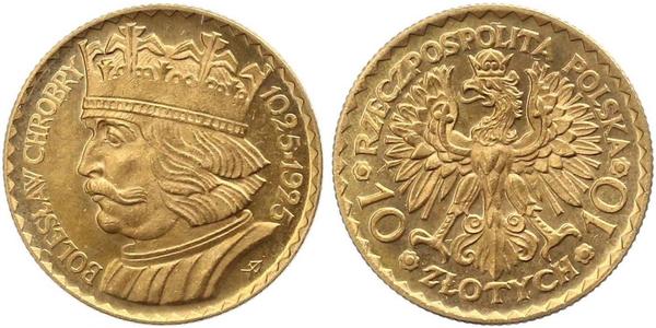10 Zloty 波兰第二共和国 (1918 - 1939) 金 