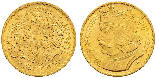 10 Zloty 波兰第二共和国 (1918 - 1939) 金 