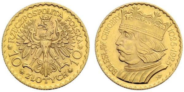 10 Zloty 波兰第二共和国 (1918 - 1939) 金 