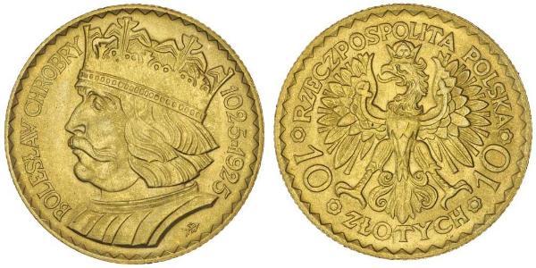 10 Zloty 波兰第二共和国 (1918 - 1939) 金 