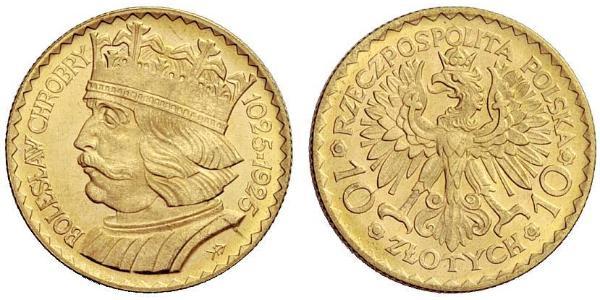 10 Zloty 波兰第二共和国 (1918 - 1939) 金 