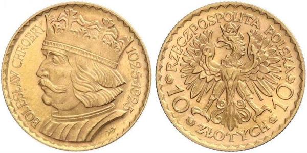 10 Zloty 波兰第二共和国 (1918 - 1939) 金 