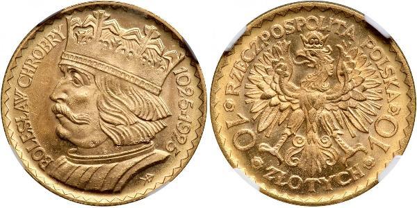 10 Zloty 波兰第二共和国 (1918 - 1939) 金 