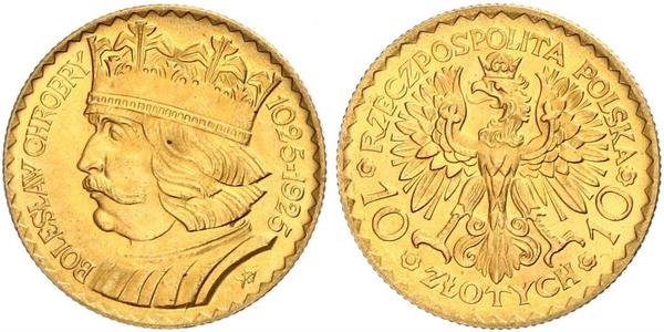10 Zloty 波兰第二共和国 (1918 - 1939) 金 