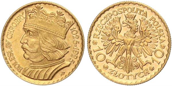 10 Zloty 波兰第二共和国 (1918 - 1939) 金 