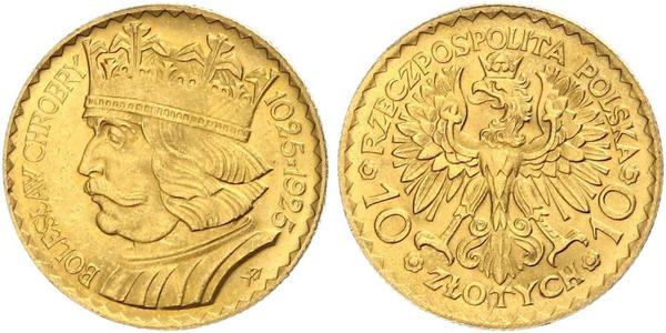10 Zloty 波兰第二共和国 (1918 - 1939) 金 