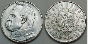 10 Zloty 波兰第二共和国 (1918 - 1939) 銀 约瑟夫·毕苏斯基