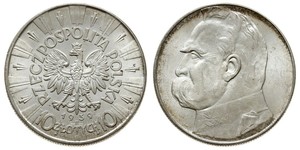 10 Zloty 波兰第二共和国 (1918 - 1939) 銀 约瑟夫·毕苏斯基