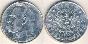 10 Zloty 波兰第二共和国 (1918 - 1939) 銀 约瑟夫·毕苏斯基