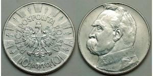 10 Zloty 波兰第二共和国 (1918 - 1939) 銀 约瑟夫·毕苏斯基