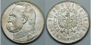 10 Zloty 波兰第二共和国 (1918 - 1939) 銀 约瑟夫·毕苏斯基